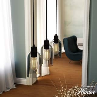 Hunter Lochemeade 3-Light Linear Cluster Pendant - Kitchen Island, Dining Room - Modern Farmhouse, Contemporary, Industrial