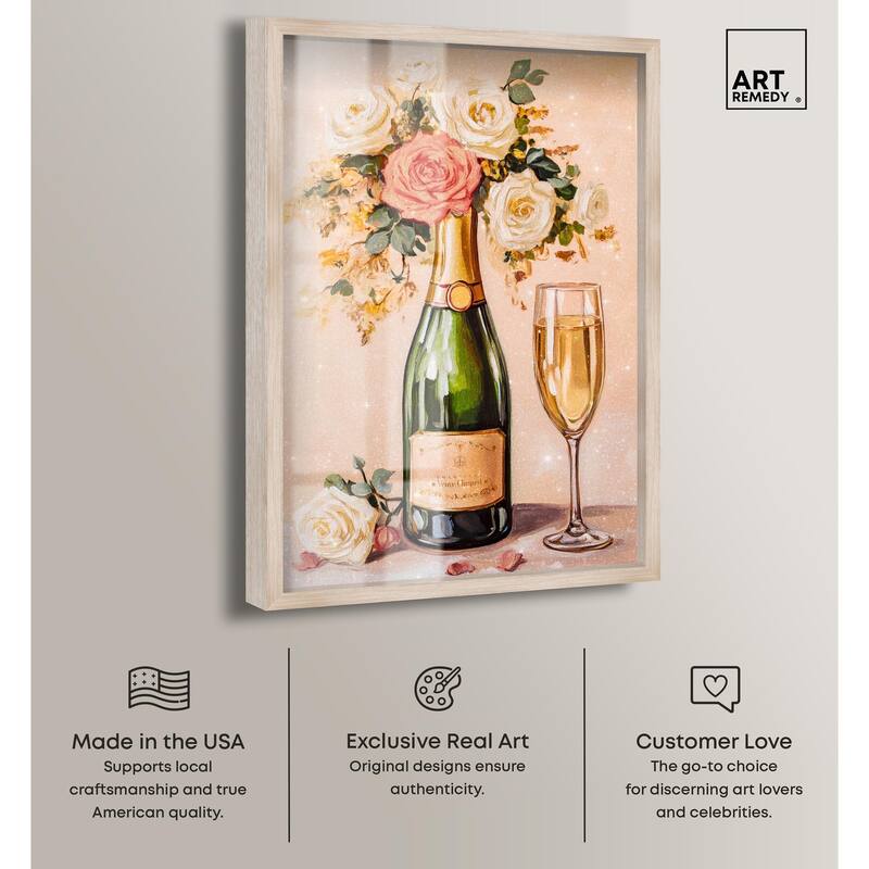 Blooming Champagne Vase Shadowbox by Art Remedy