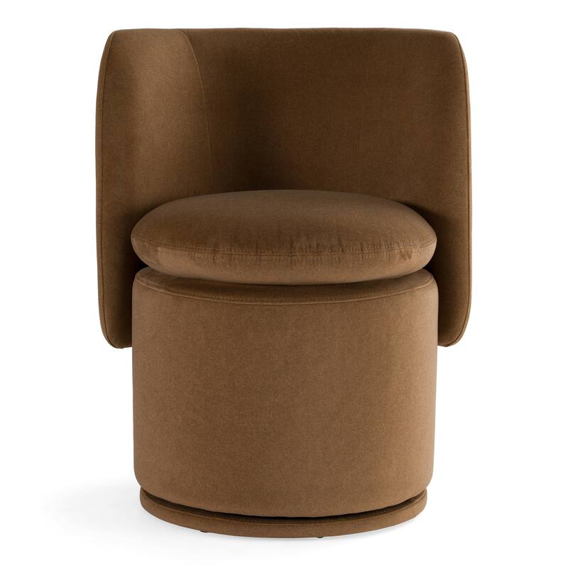 Norris Modern Brown Fabric Swivel Dining Chair
