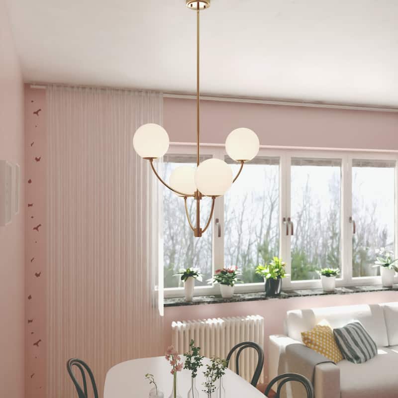 Vaxcel Lighting H0295 Avers 4 Light 26" Wide Chandelier with Frosted
