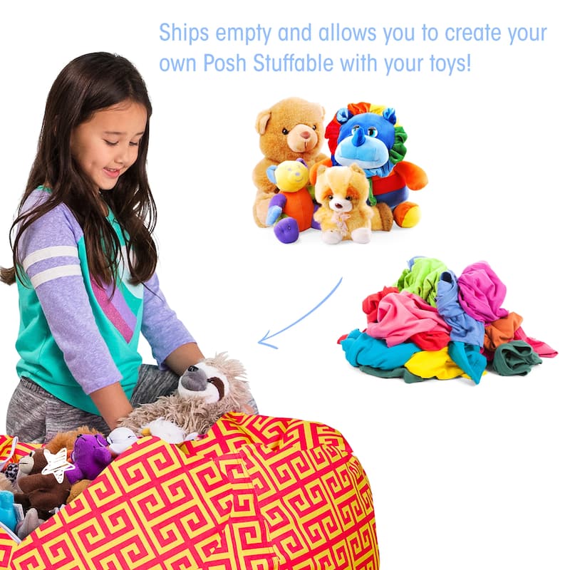Kids' Stuffed Animal Storage Bean Bag Chair Cover or Toy Organizer