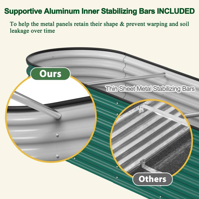 VEIKOUS 23.1''H Metal Galvanized Raised Garden Bed 9-in-1 Modular Outdoor Planter Box
