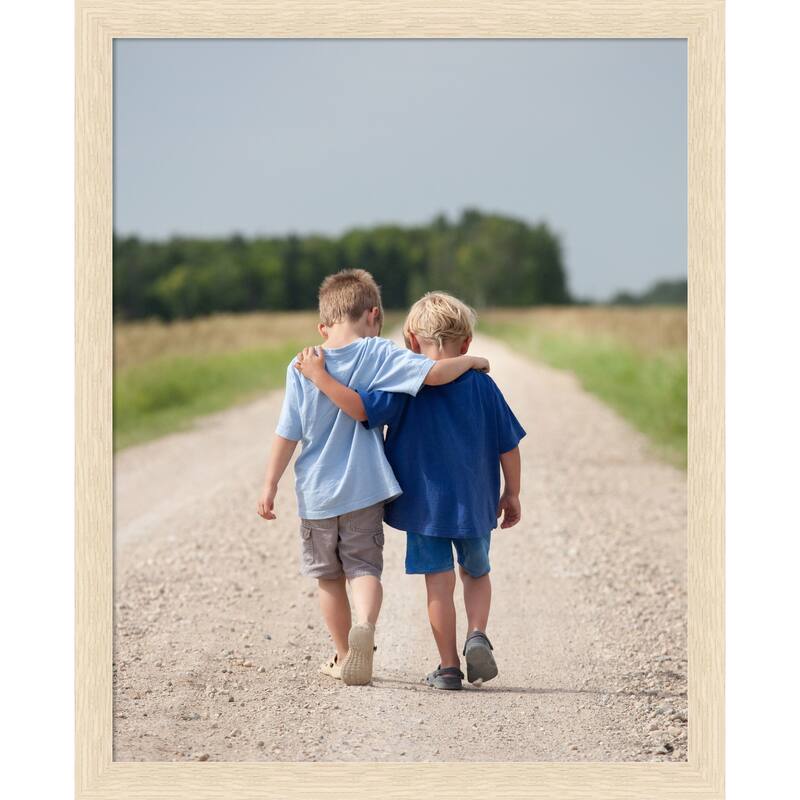 Woodgrain Stripe Blonde Framed Picture Frame, Photo Frame - 16x20 - Woodgrain Stripe Blonde