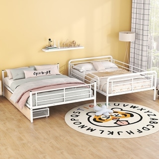 Full XL Over Queen Bunk Bed with Drawers - Stylish Space-Saver