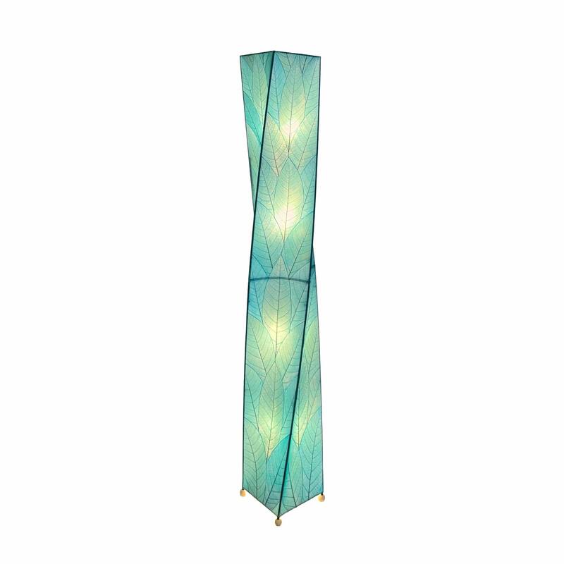 Eangee Handmade Twist Giant Floor Lamp, Cocoa Leaves Shade, 11 x 11 x 72 in.