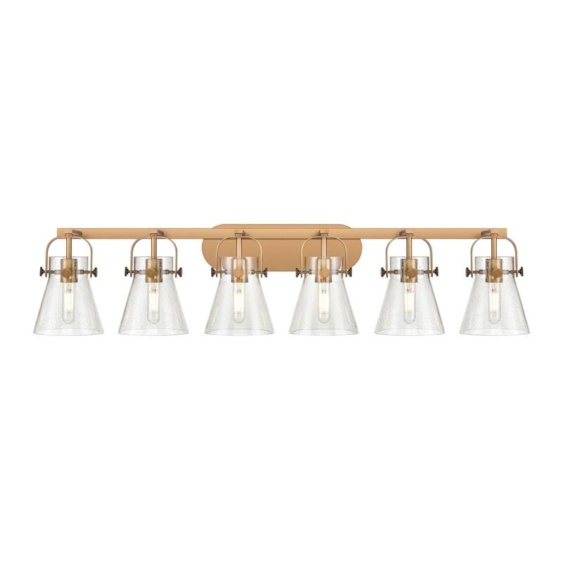 Innovations Lighting Pilaster II Cone - 6 Light 46" Wall-Mounted Bath Vanity Light.