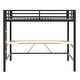 preview thumbnail 11 of 29, Full Size Gaming Metal Loft Bed Frame with LED Light and Desk, 77.2"L x57.3"W x 72"H
