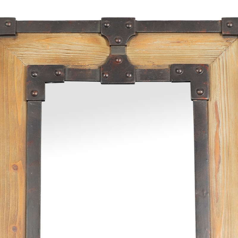 Wood Floor Mirror - Brown - Roche River Decor - 2"W x 21"L x 68"H