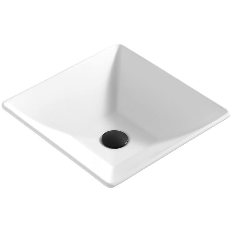 Karran USA QM178 Quattro Matte 16" Square Acrylic Vessel Bathroom Sink - White