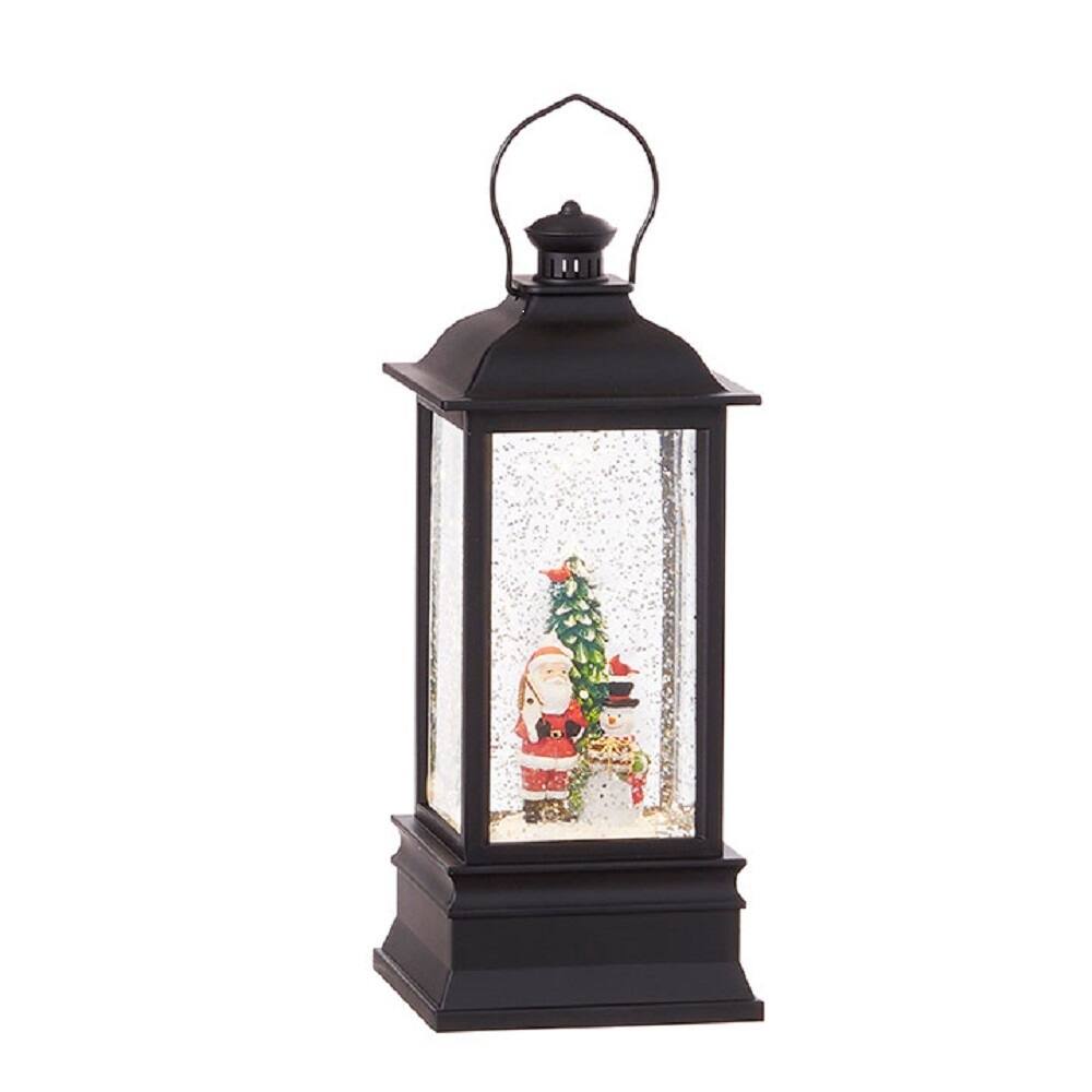 Raz Imports Santa and Snowman Lighted Water Lantern 8.75"