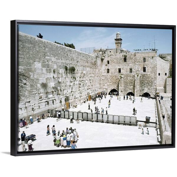 Shop Western Wall Jerusalem Israel Black Float Frame Canvas Art Overstock 25517652