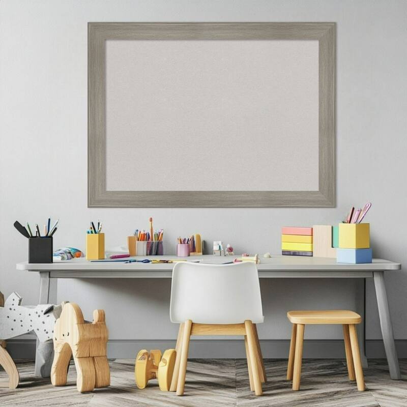 Grand Greywash Narrow Framed Cork Board - Bulletin Board, Organization Board, Pin Board