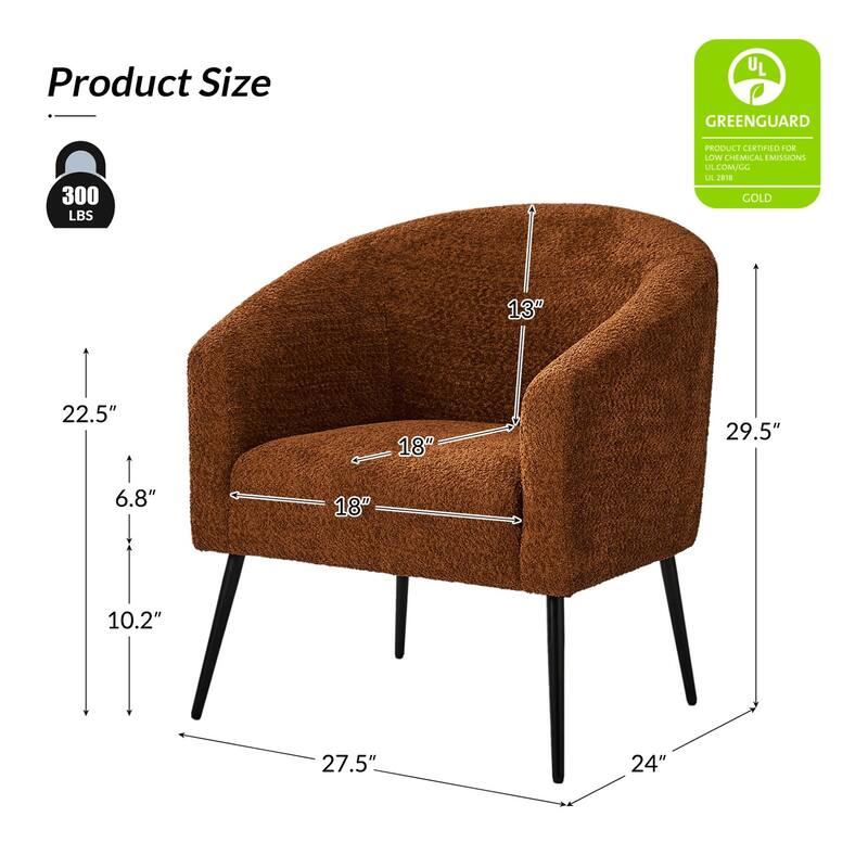 Hal Modern Boucle Armchair with Metal Legs by HULALA HOME