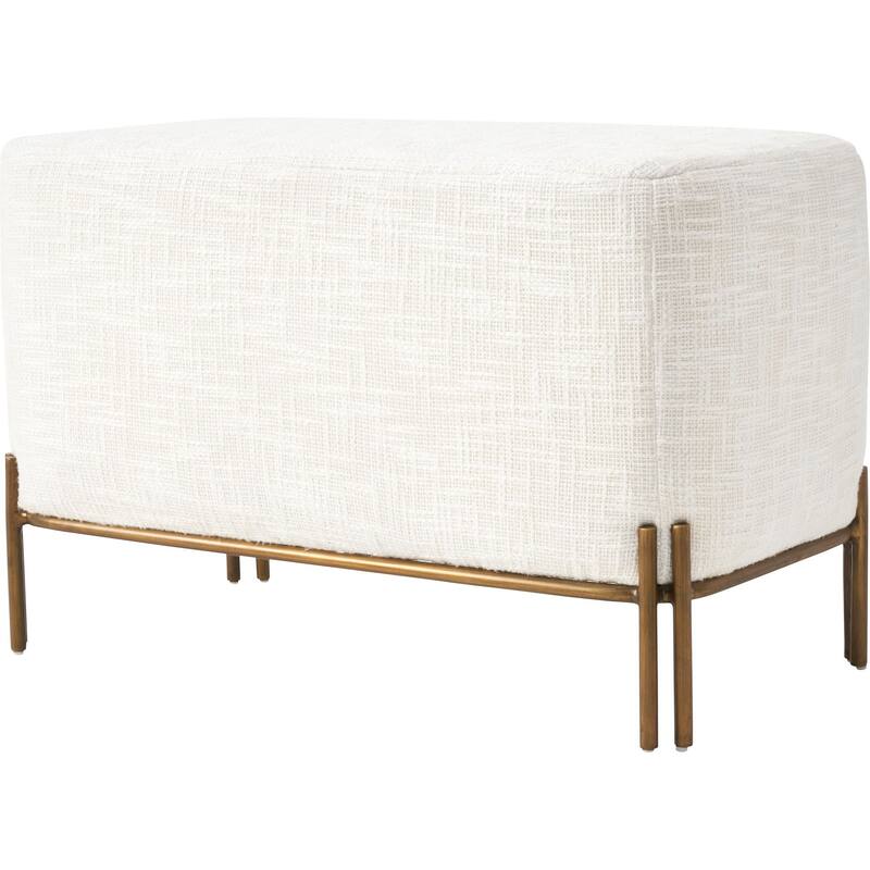 Solid Cushioned Rectangular Bench - 24" - White