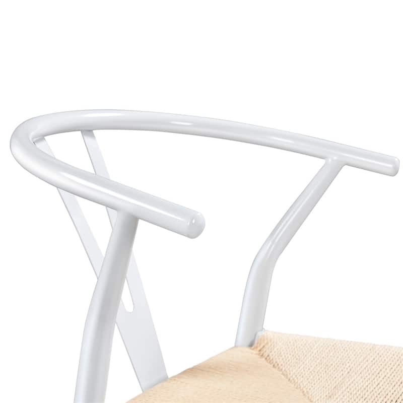 Yaheetech Modern Weave Y-Shaped Dining Chair with Solid Metal Frame