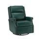 preview thumbnail 59 of 100, Echidna Transitional Genuine Leather Swivel Rocker Nursery Chair with Nailhead Trim by HULALA HOME