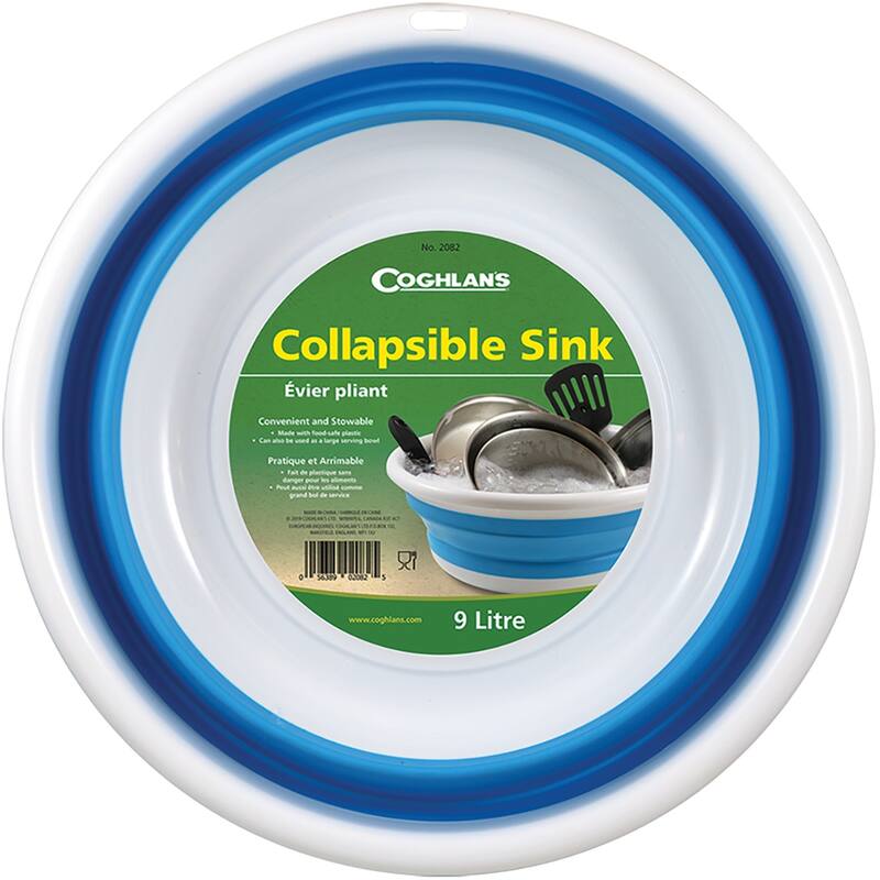Coghlan's Camping Outdoor Collapsible Sink - White/Blue - One Size Fits Most