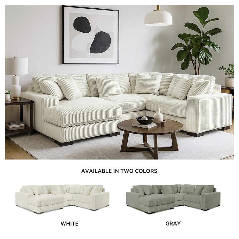 Signature Design by Ashley Lindyn 4-Piece Sectional with Chaise - 133"W x 92"D x 38"H