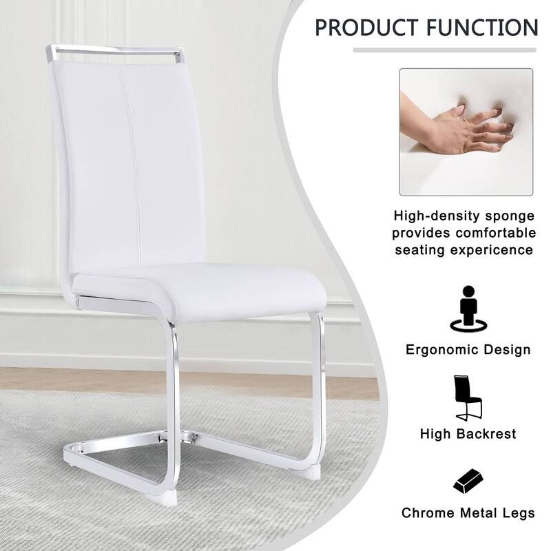 Modern Dining Chairs PU Faux Leather set of 4