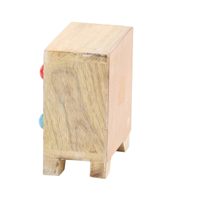 Square White Lattice-Patterned 4-Drawer Ceramic Jewelry Box