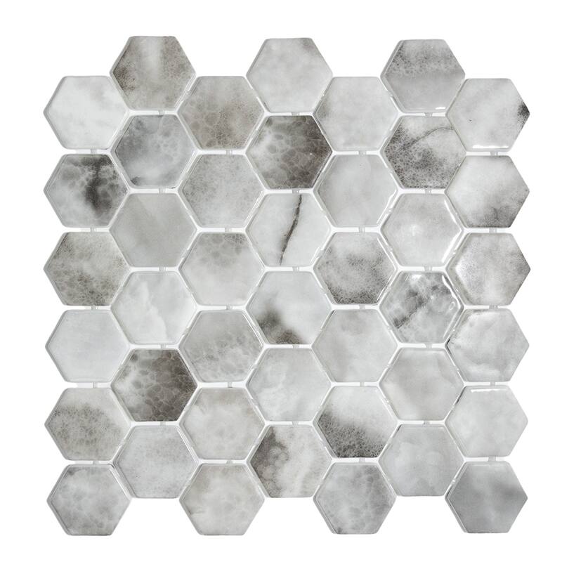 Eterna Hex 2x2 Glass Hexagon Mosaic Tile - Floor, Wall, Backsplash