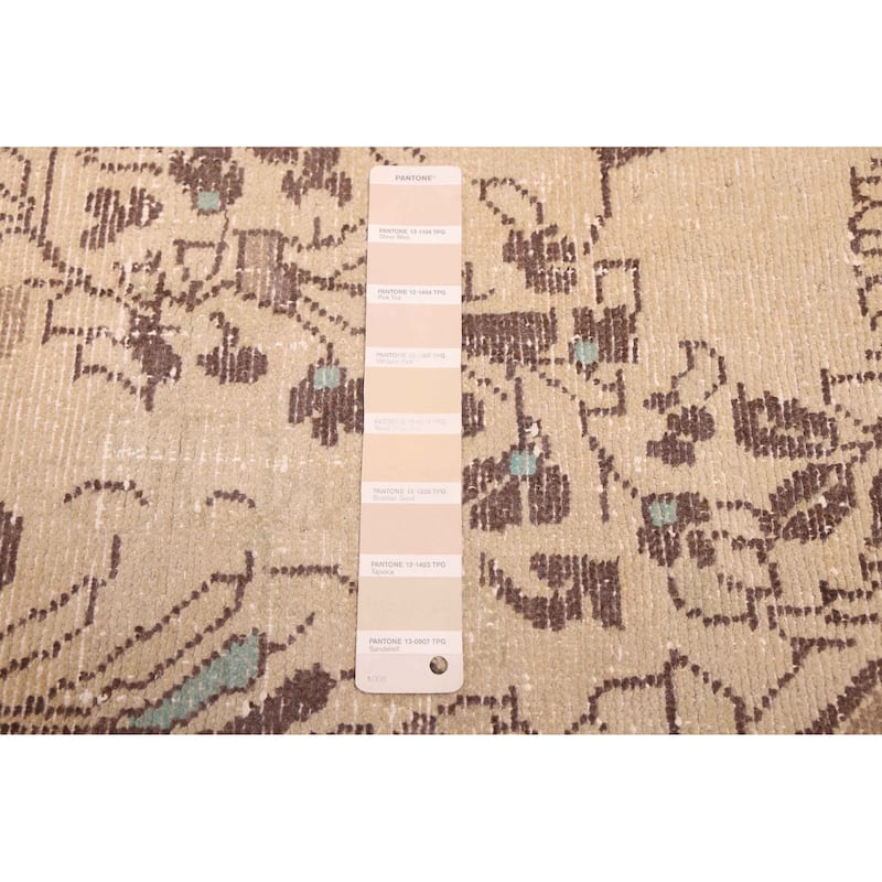 ECARPETGALLERY Hand-knotted Antalya Vintage Beige Wool Rug - 7'7 x 10'4
