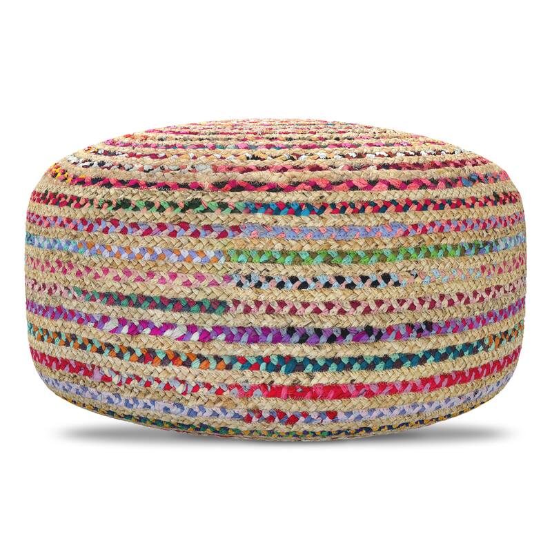 Jute Woven Pouf Ottoman
