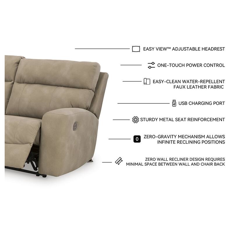 Signature Design by Ashley Next-Gen DuraPella 5-Piece Power Reclining Sectional - 105.5"W x 104.5"D x 42"H