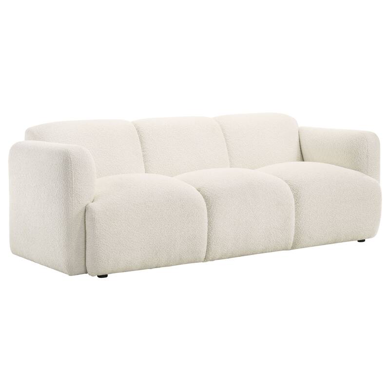 Dorset Fabric Upholstered Round Track Arm Sofa - 82" x 36.75" x 29.25" - White
