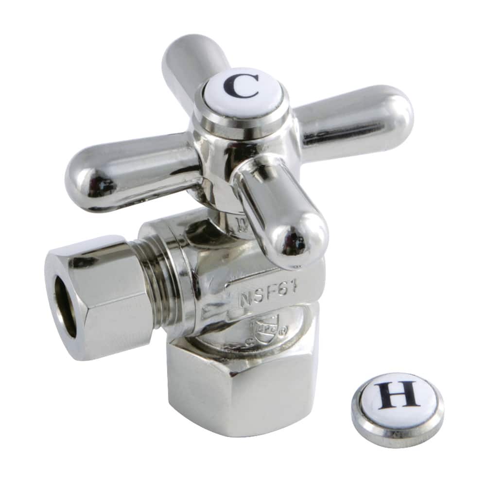 Kingston Brass Vintage Quarter Turn Valve (1/2-Inch FIP X 3/8-Inch O.D. Compression)