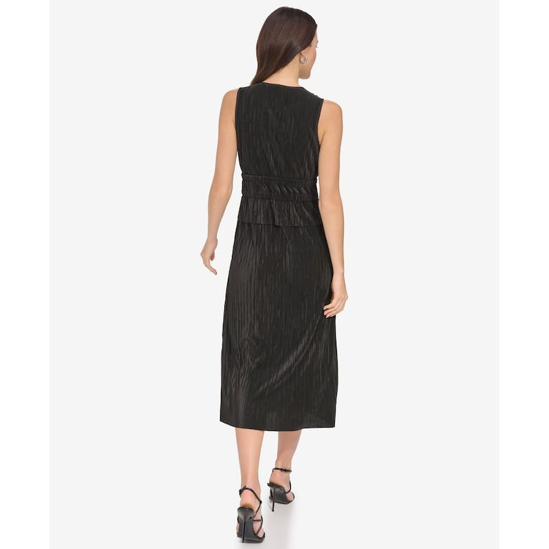 DKNY Sleeveless Plisse Midi Dress