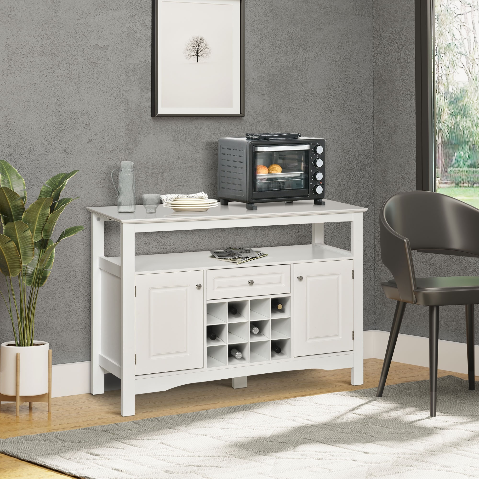 Buffet server sideboard sales wine cabinet console