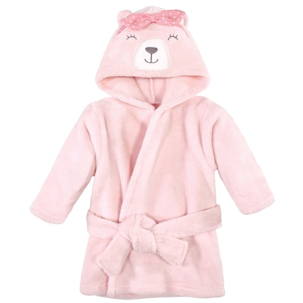 slide 1 of 1, Hudson Baby Infant Girl Plush Animal Face Bathrobes, Bear Girls, 0-9 Months - Bear Girl - 0-9 Months 0-9 Months - Bear Girl
