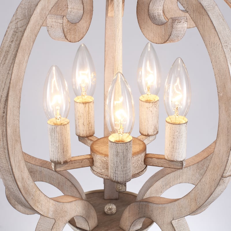 5-Light Candlestick Vintage Hanging Linear Chandelier Lighting for Kitchen Island