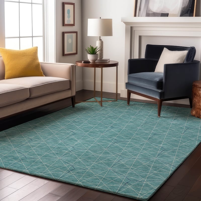 Premium Washable Super Soft Modern Contemporary Mayfield Rug - Teal - 2'6" x 3'10"