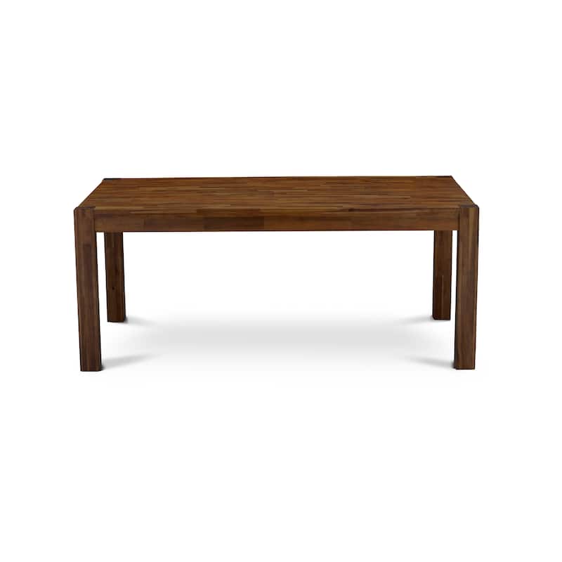 East West Furniture Dinette Set- a Wood Dining Table and Grey Parson Dining Room Chairs, Walnut (Pieces Options)