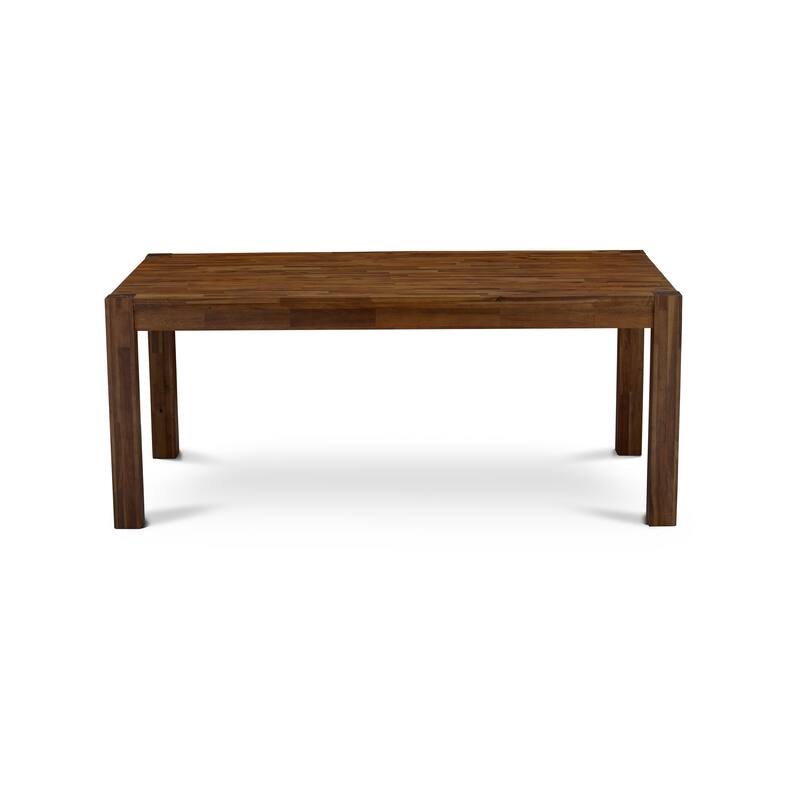 East West Furniture Kitchen Table set included a Rectangular Table and stackable Chair, Antique Walnut (Pieces & Seat Options)