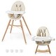 preview thumbnail 1 of 16, Babyjoy Baby High Chair Wooden Feeding Chair with 4-Gear Tray & - See Details Beige