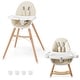 preview thumbnail 1 of 25, Costway Baby High Chair Wooden Feeding Chair with 4-Gear Tray &