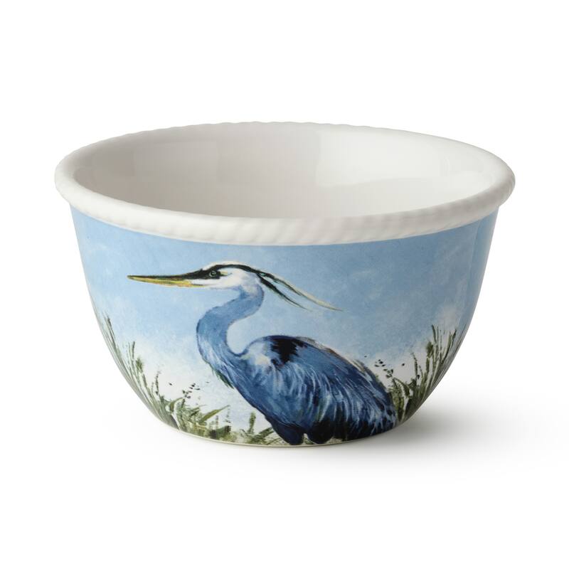 Certified International Coastal Birds 5.25" Ice Cream/Dessert Bowls, Set of 4 Assorted Designs - 6.00"L x 6.00"W x 3.25"H