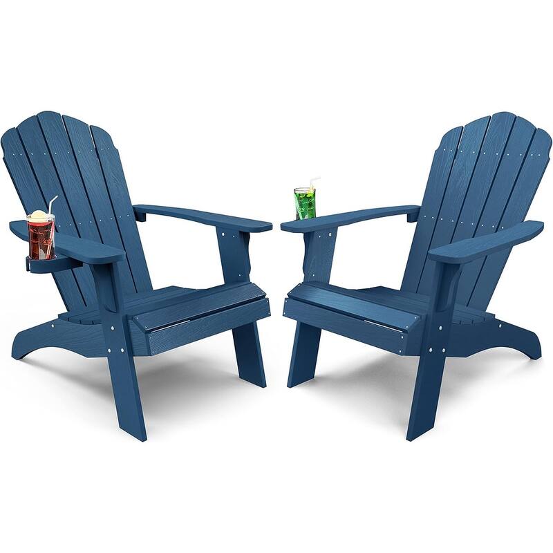 WINSOON HIPS Oversized Adirondack Chair with Cup-Holder - Navyx2