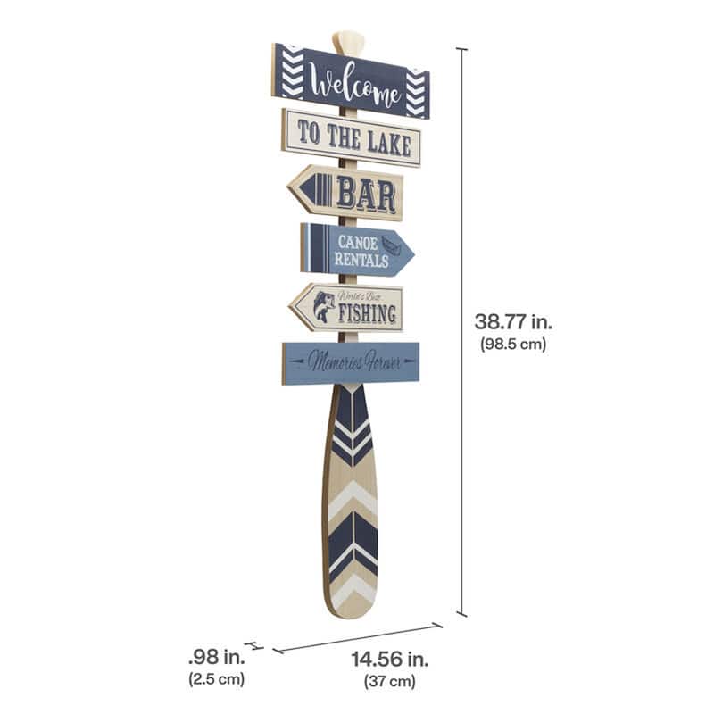 Elements Directional Lake House Sign, 14X39 Inch
