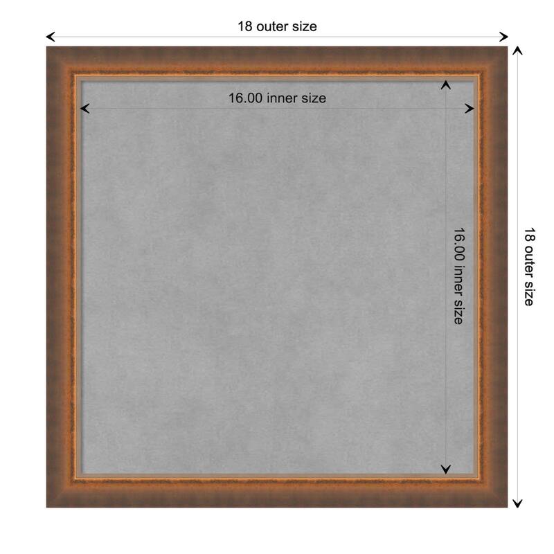 Amanti Art Two Tone Bronze Copper Framed Magnetic Board - Board Size 16x16