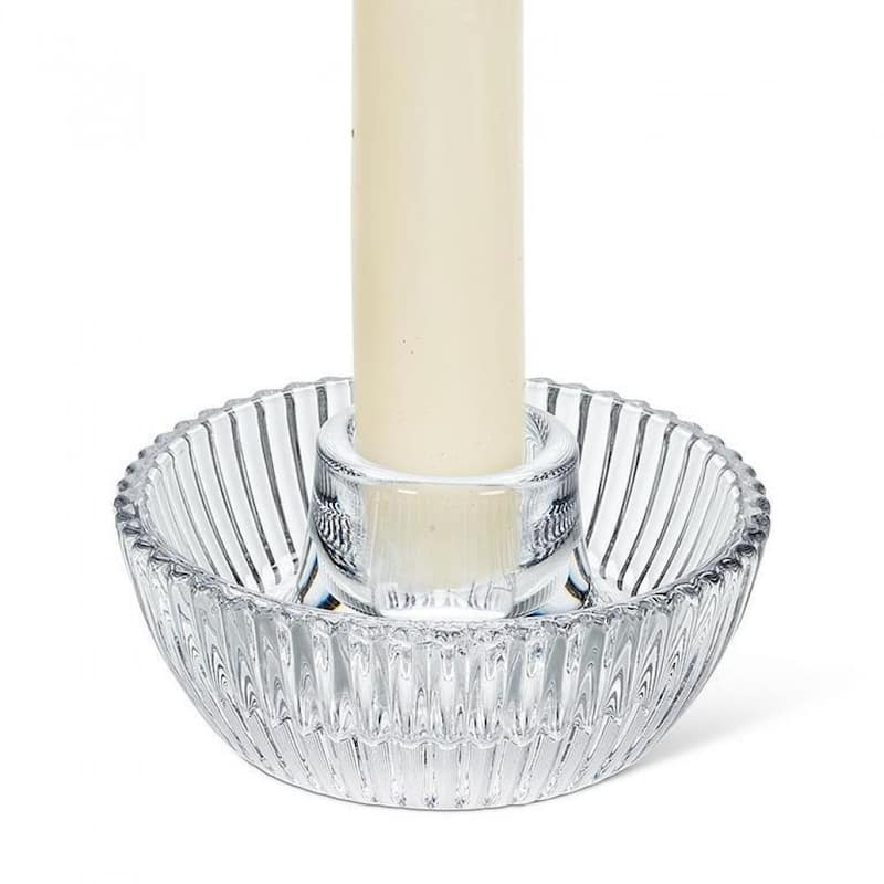 Ribbed Round Taper Candle Holder