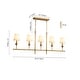 Mid-Century 5-Light Candle White Fabric Linear Island Pendant