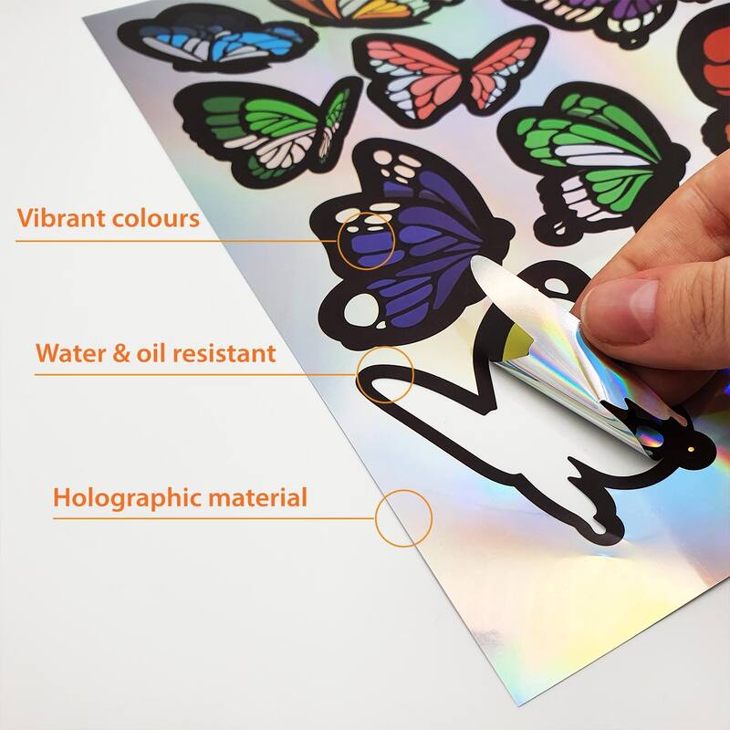 Colourful Holographic Butterflies Kids Wall Stickers Nursery DIY Art - Multi