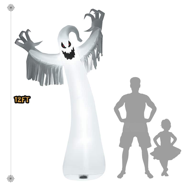 12Ft Halloween Inflatable Ghost with LED Light Outdoor Decoration