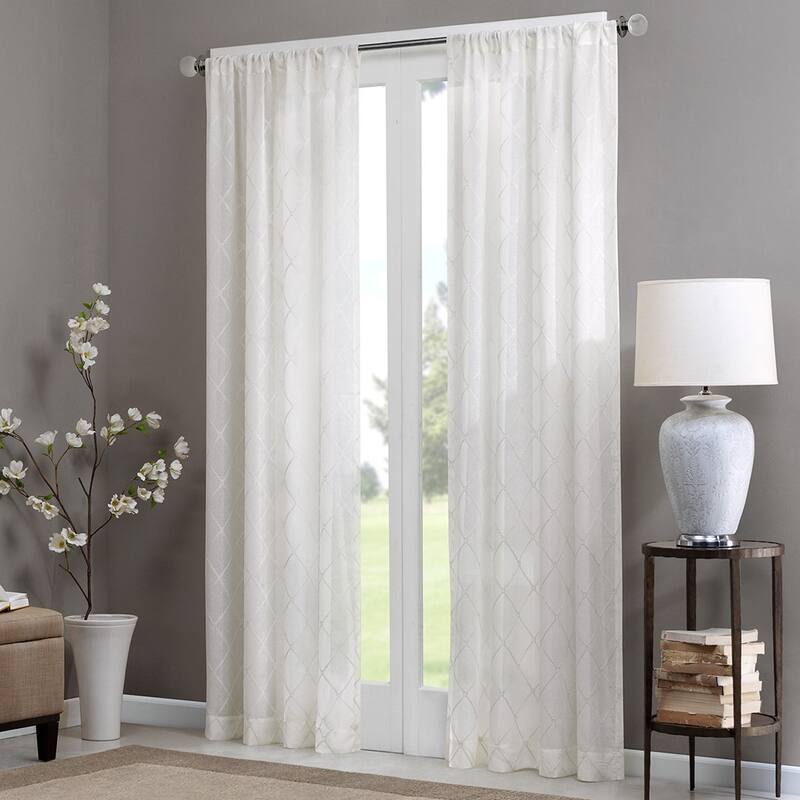 Diamond Sheer Window Curtain Panel