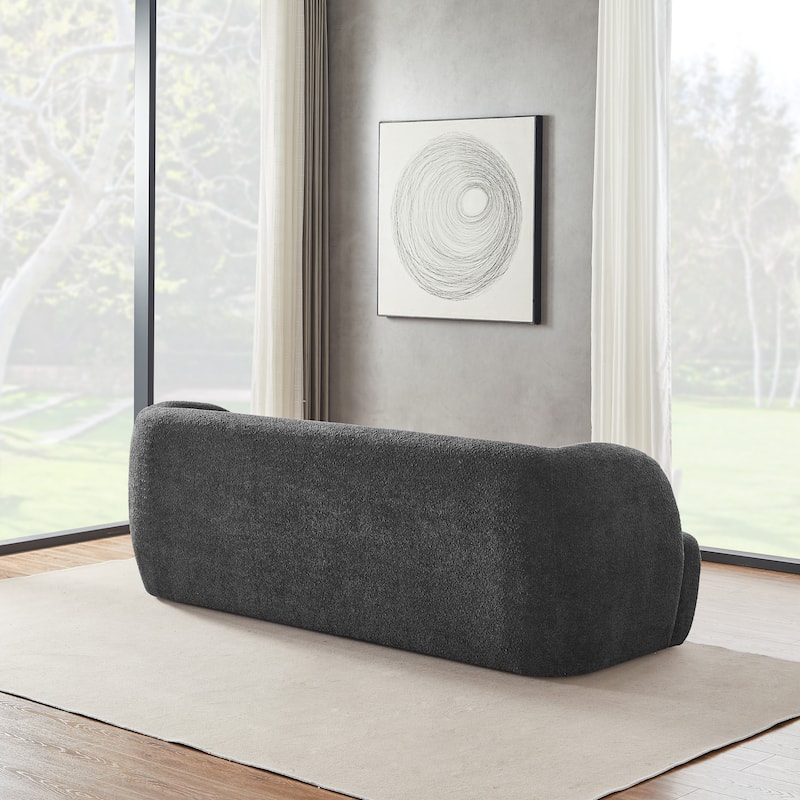 Quern Japandy Style Luxury Comfy Modern Boucle Fabric Curved Sofa