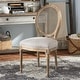 preview thumbnail 7 of 20, French Chic Vintage Dining Side Chair With Upholstered Linen Welted Fabric And Elegant Natural Rustic Wood Frame